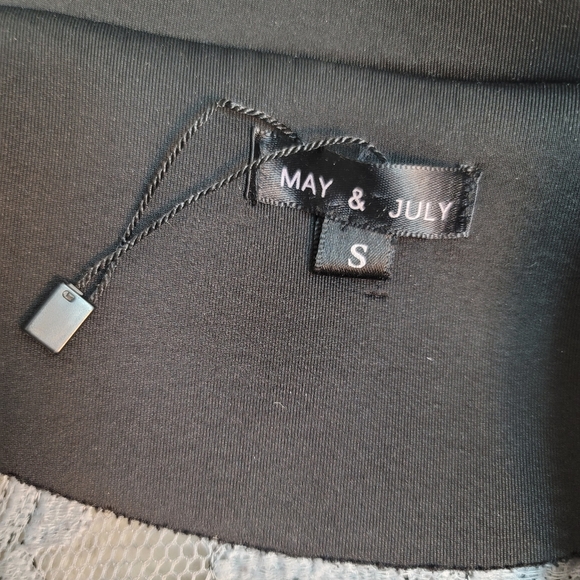 NWOT MAY & JULY SCUBA NEOPRENE BODY W LACE LONG SLEEVE BOMBER JACKET - Picture 12 of 16